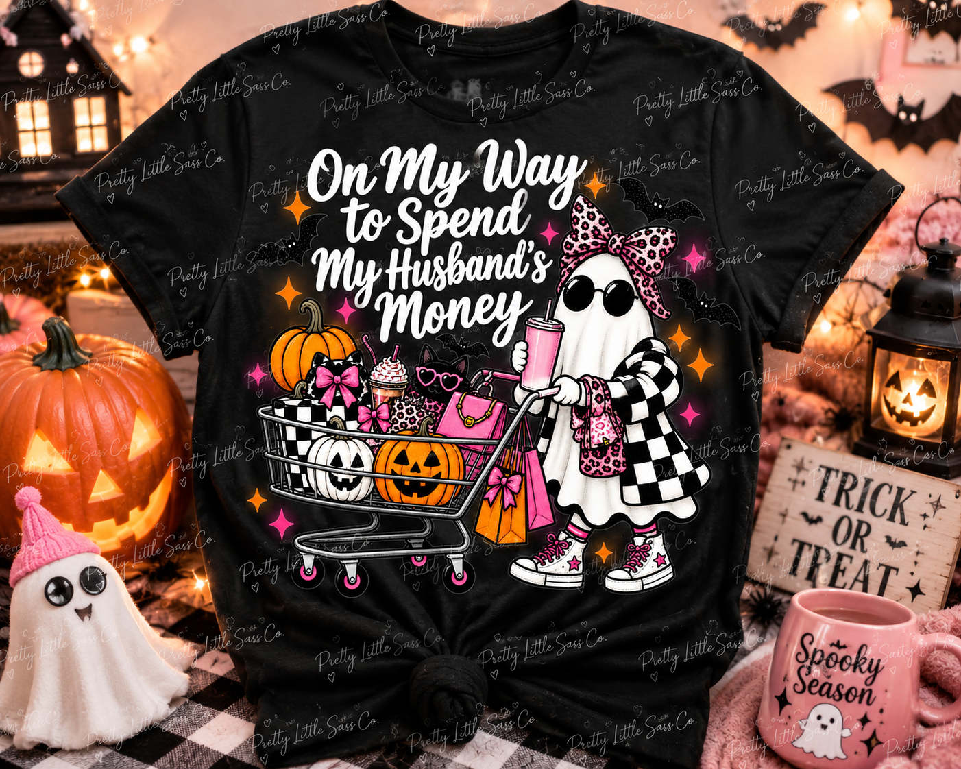 On My Way to Spend My Husband’s Money Halloween Graphic Tee 👻🛍️